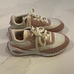 Reebok Cream and Pink Lace-Up Sneakers